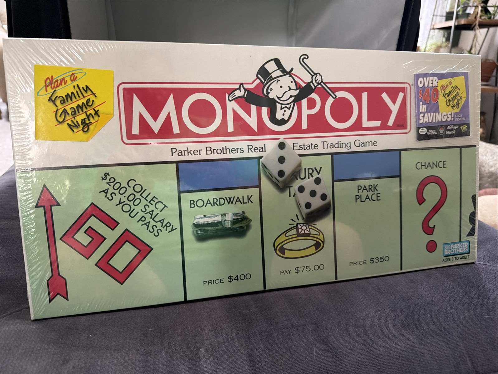 (PARKER BROTHERS/HASBRO) MONOPOLY (REAL ESTATE TRADING GAME) 1996 NEW/SEALED!