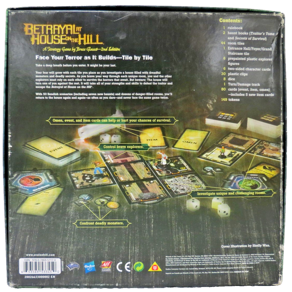 Betrayal at House on the Hill Board Game 2nd Edition Complete Avalon Hill Horror