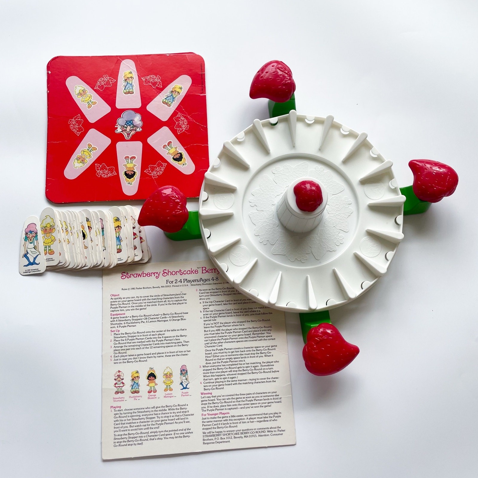 Vintage 1981 Strawberry Shortcake Berry-Go-Round Color Matching Game Complete