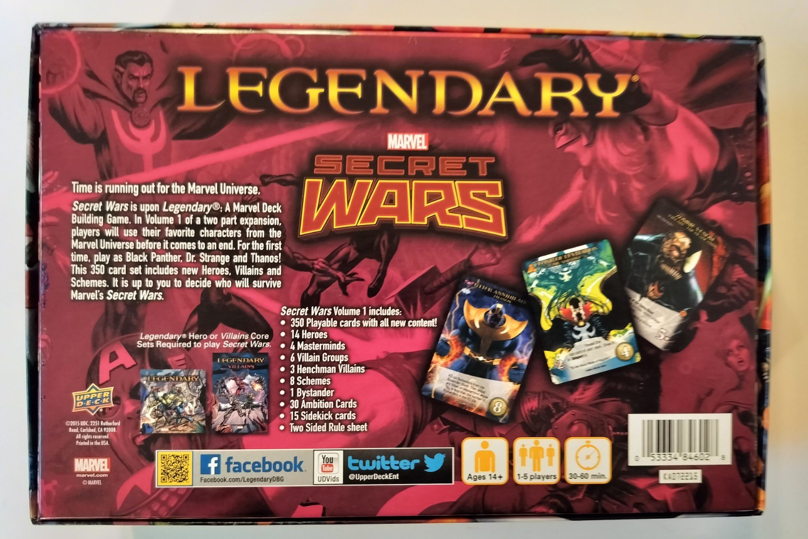 Marvel Legendary Secret Wars Volume 1 Custom Dividers Deck Building Card Game