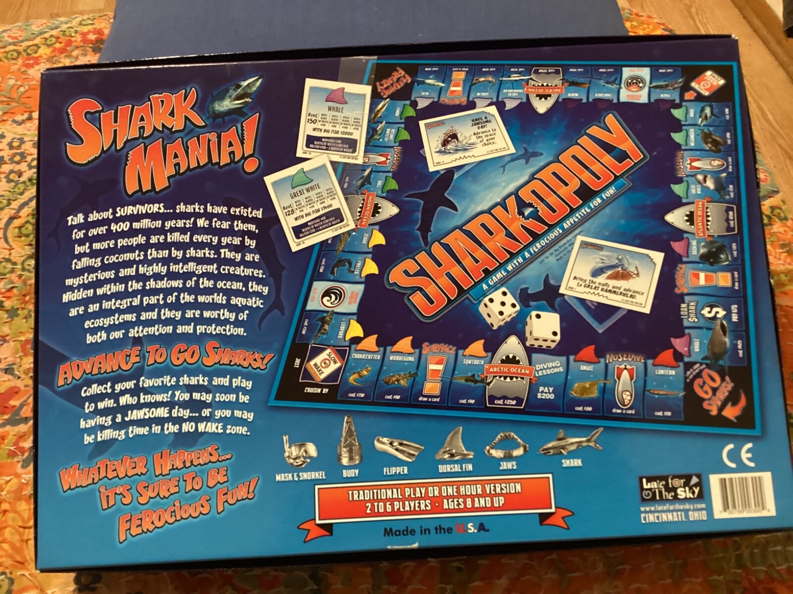 SHARKOPOLY, COMPLETE GAME FEROCIOUS APPETITE FOR FUN; JAWS,GREAT WHITE/FREE P &H