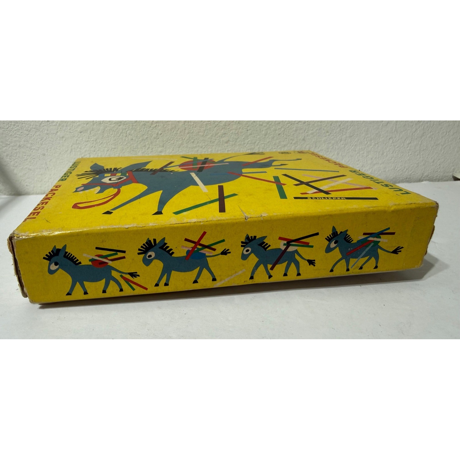 Vintage Lustiger Packesel Spiele Schmidt Wooden Donkey Stacking Game W. Germany