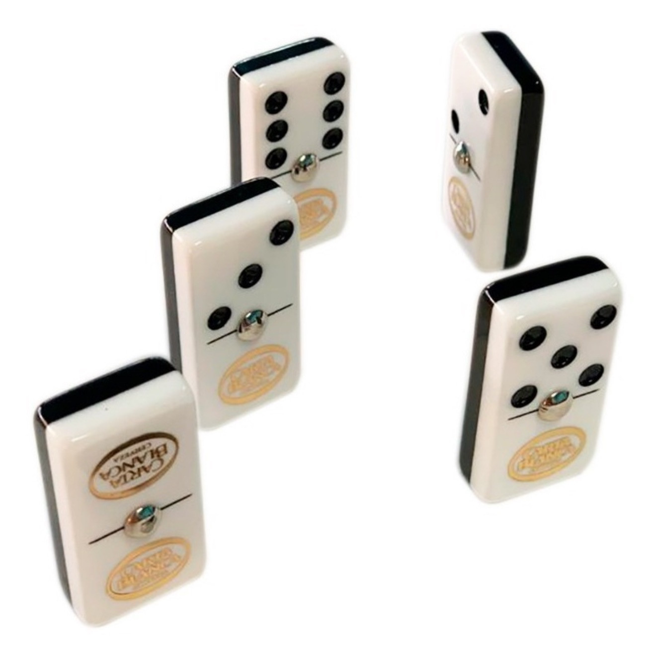 Domino Carta Blanca Profesional Blanco Y Negro Caja Madera