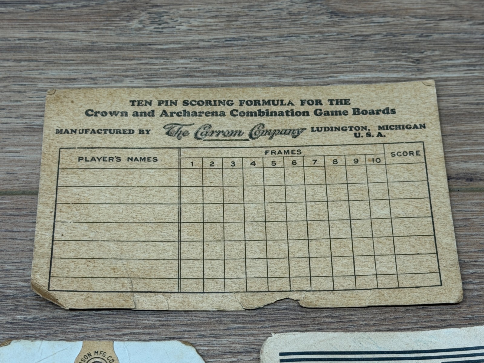 The Carrom Company 1940’s Carrom Game Boards Direction Booklet & Ephemera
