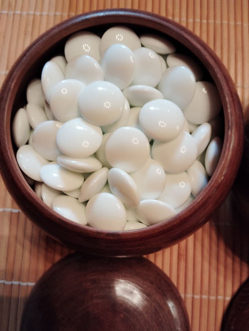 Japanese Go Stones White 180 & Black 180 & Go Bowls for IGO Game Vintage Japan