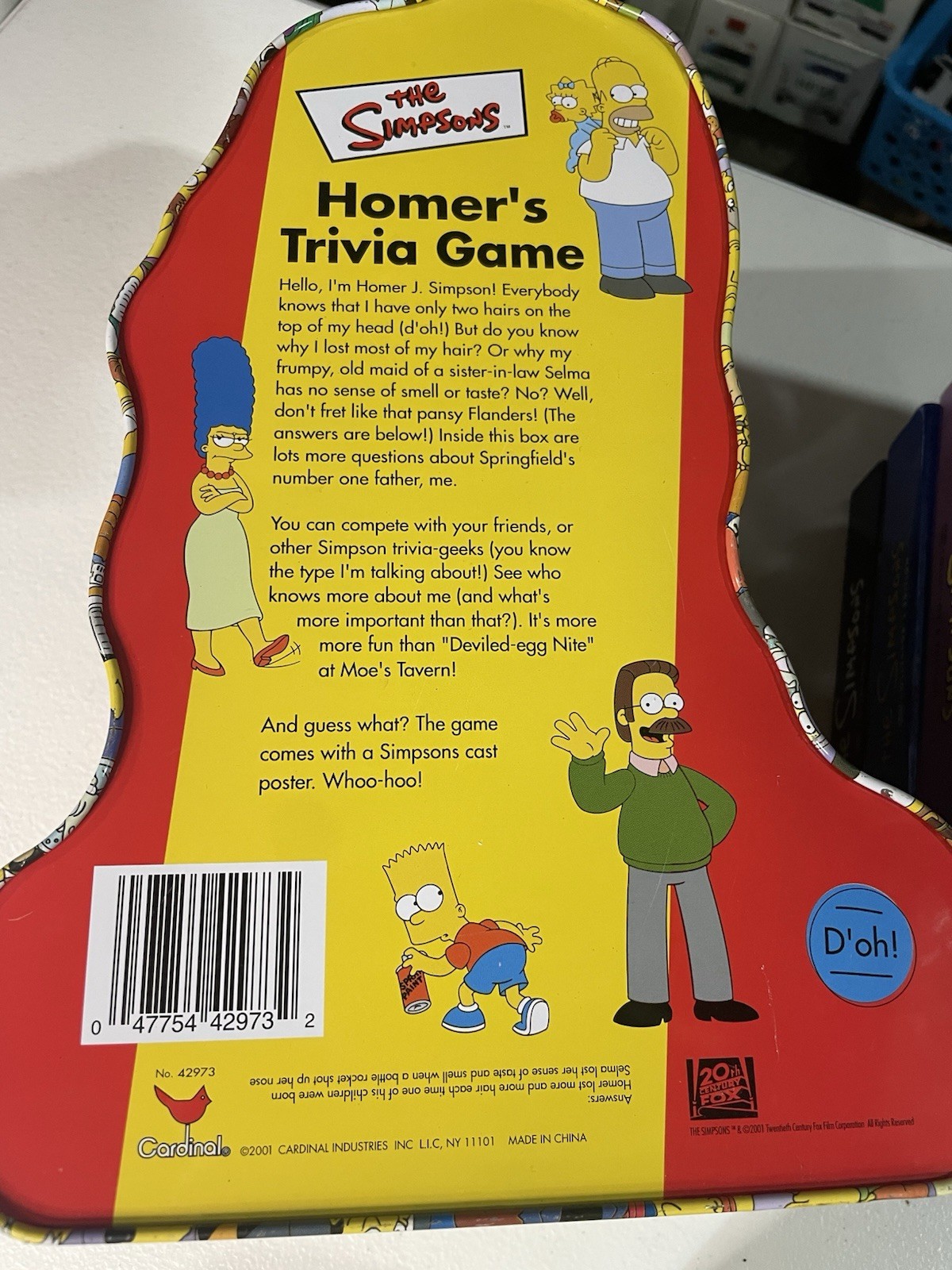 The Simpsons Collection Lot Empty Homer Tin Trivia Game Seasons 1-4 & 7th Series