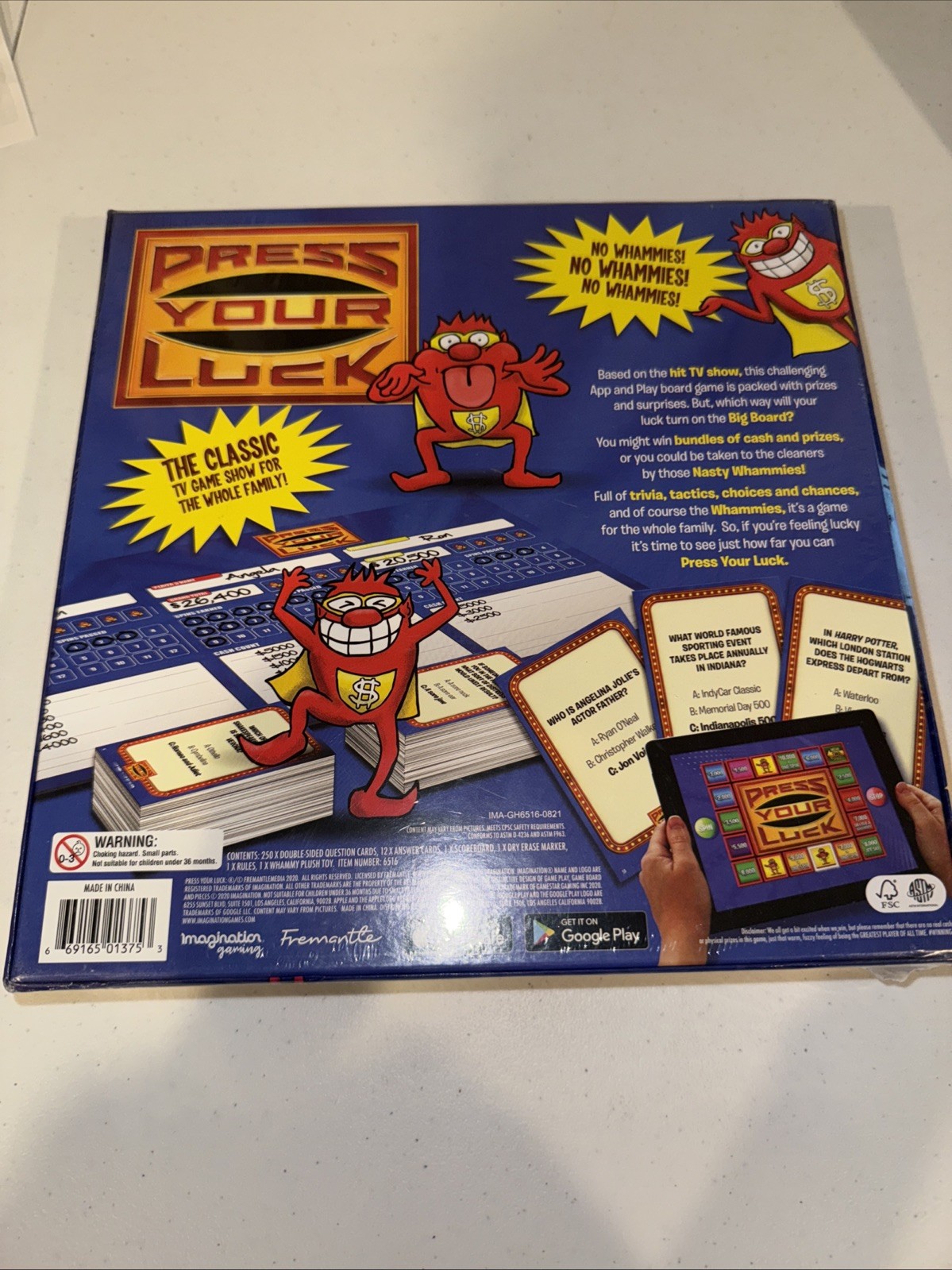 PRESS YOUR LUCK Classic TV Board Game w/ Collectible Plush Whammy NEW