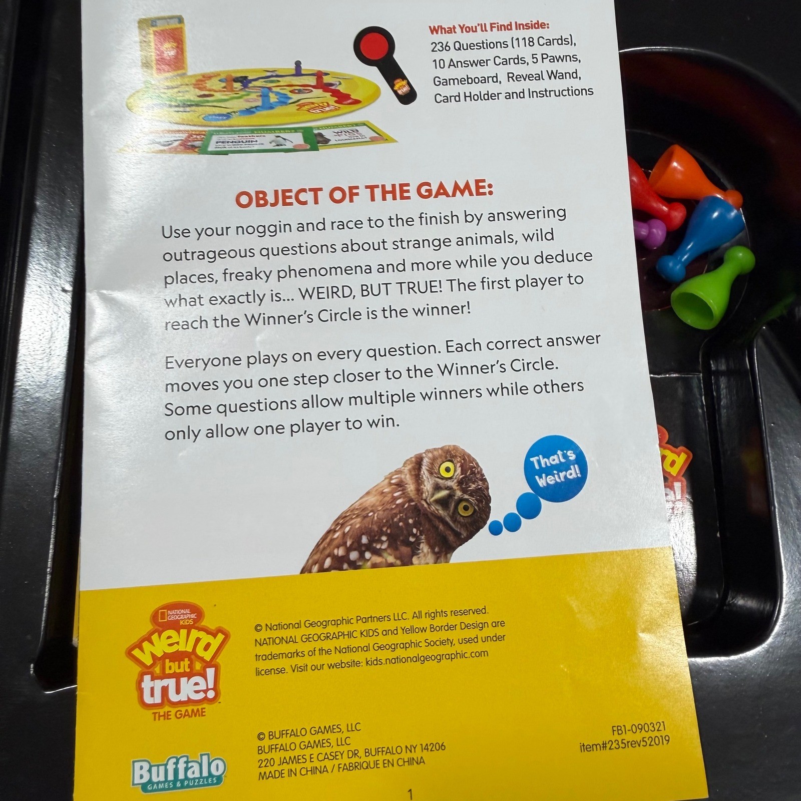 National Geographic Kids Weird But True! The Game Buffalo Games Trivia 2021