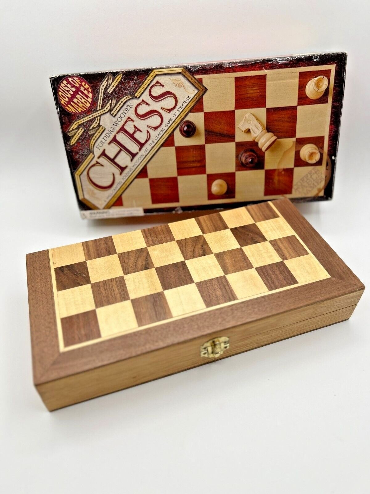 House Of Marbles Folding Wooden Chess Set With Storage Box