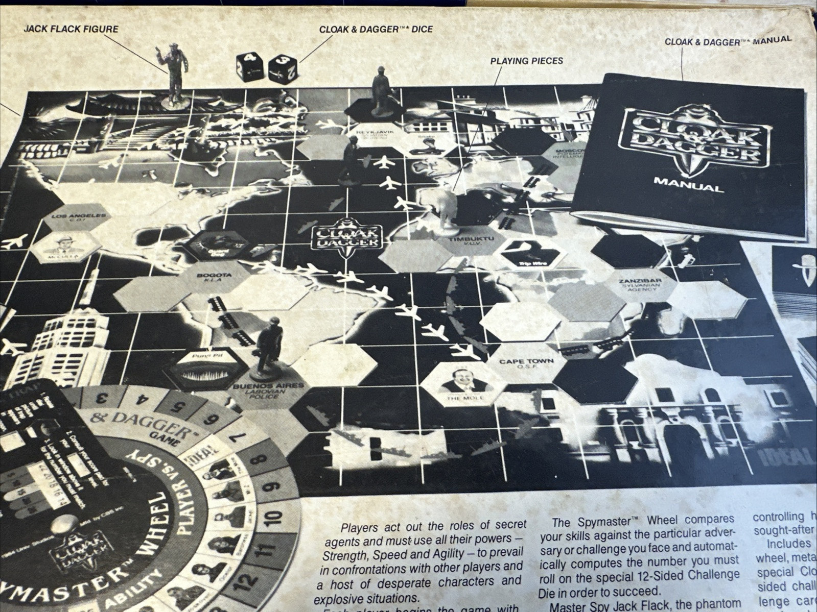 VINTAGE 1984 Cloak and Dagger Role Playing Board Game – Complete