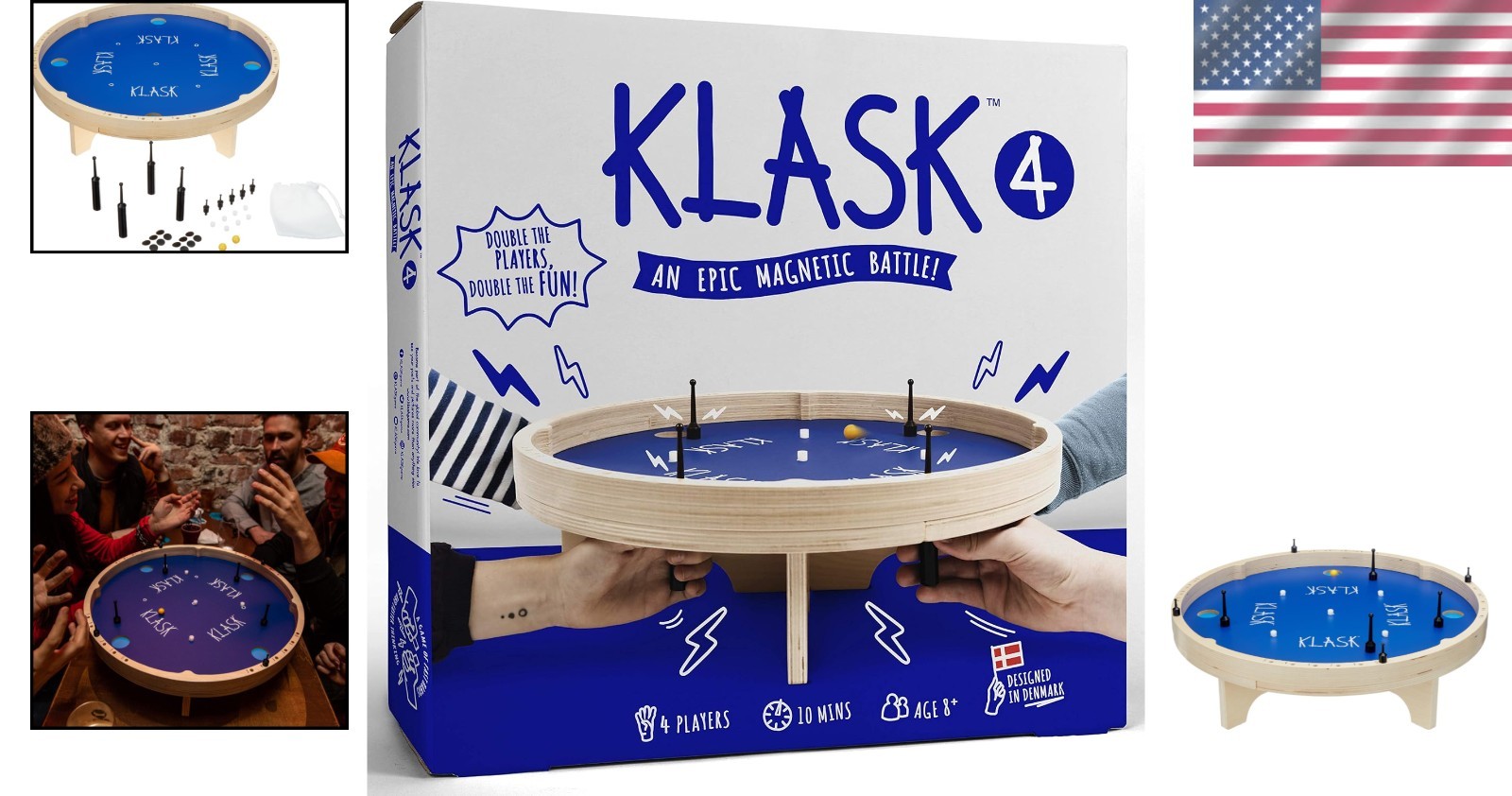4 Player Wooden Foosball Air Hockey Game Perfect for Family Gatherings