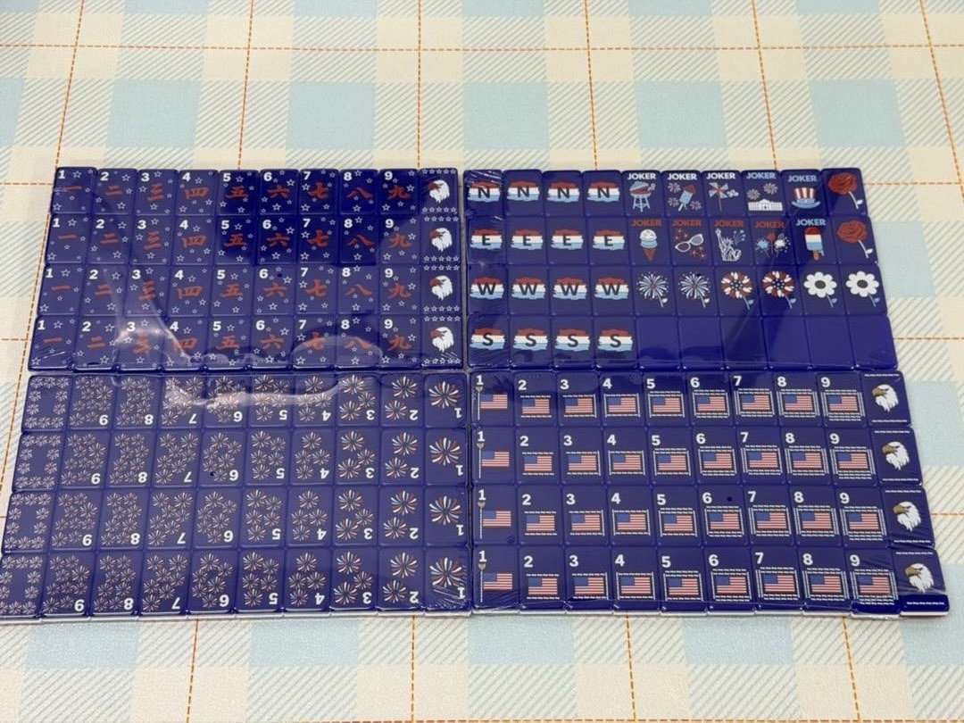 The Patriotic Line Inspired Red, White and Blue American Mahjong Tiles