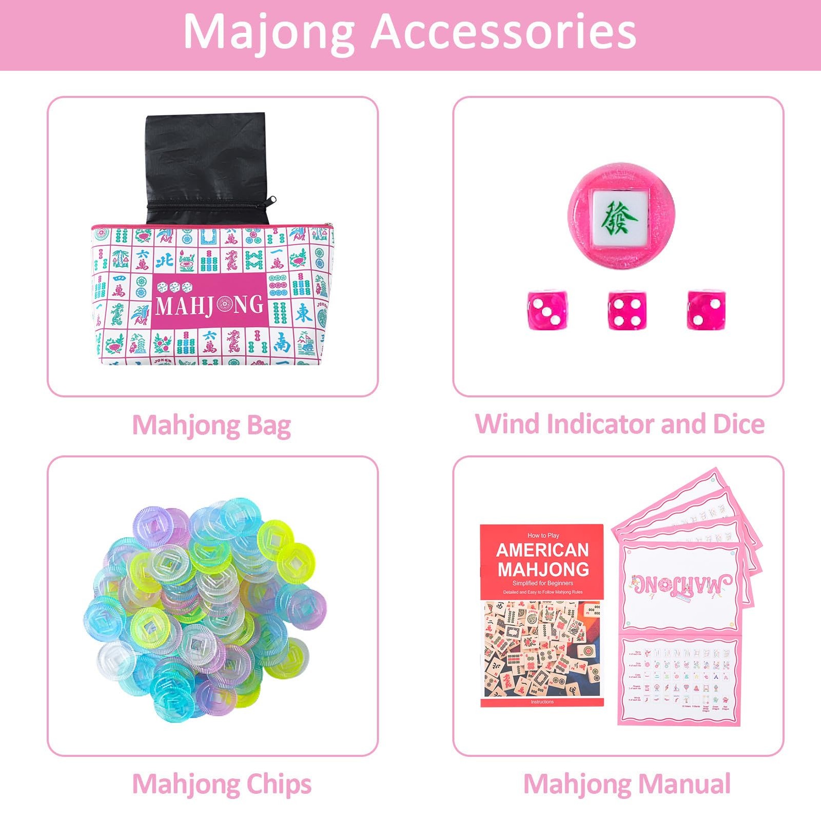 My Mahjong Trove 160 Pink 12.79 x 3.14 x 7.08 inches (32.5 x 8 x 18cm),
