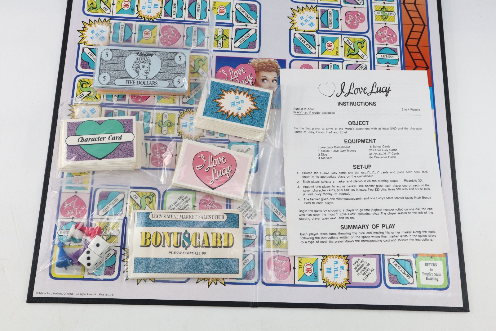 Vtg 1990 I Love Lucy Board Game Talicor 100% Complete