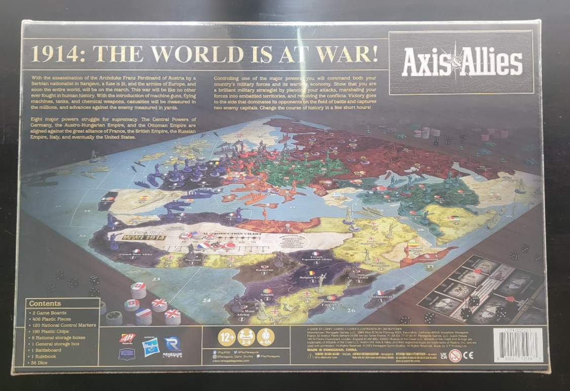 New Axis and Allies World War I 1914 Board Game Renegade Game Studios