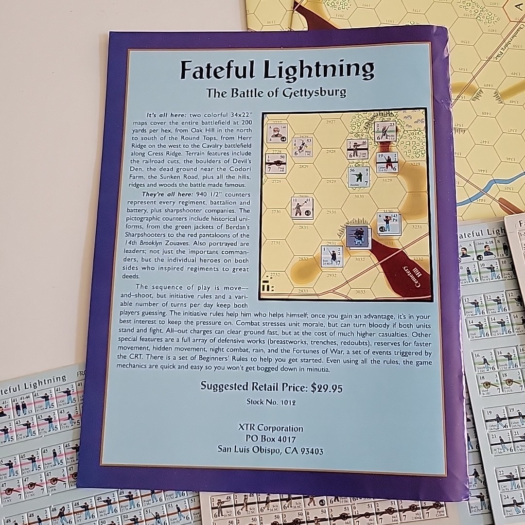 VTG XTR Corp Fateful Lightning Complete & Unpunched Battle Gettysburg