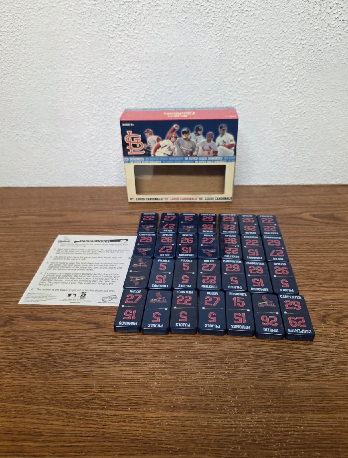 Games – St. Louis Baseball Cardinals Super-Sized Dominoes – Complete