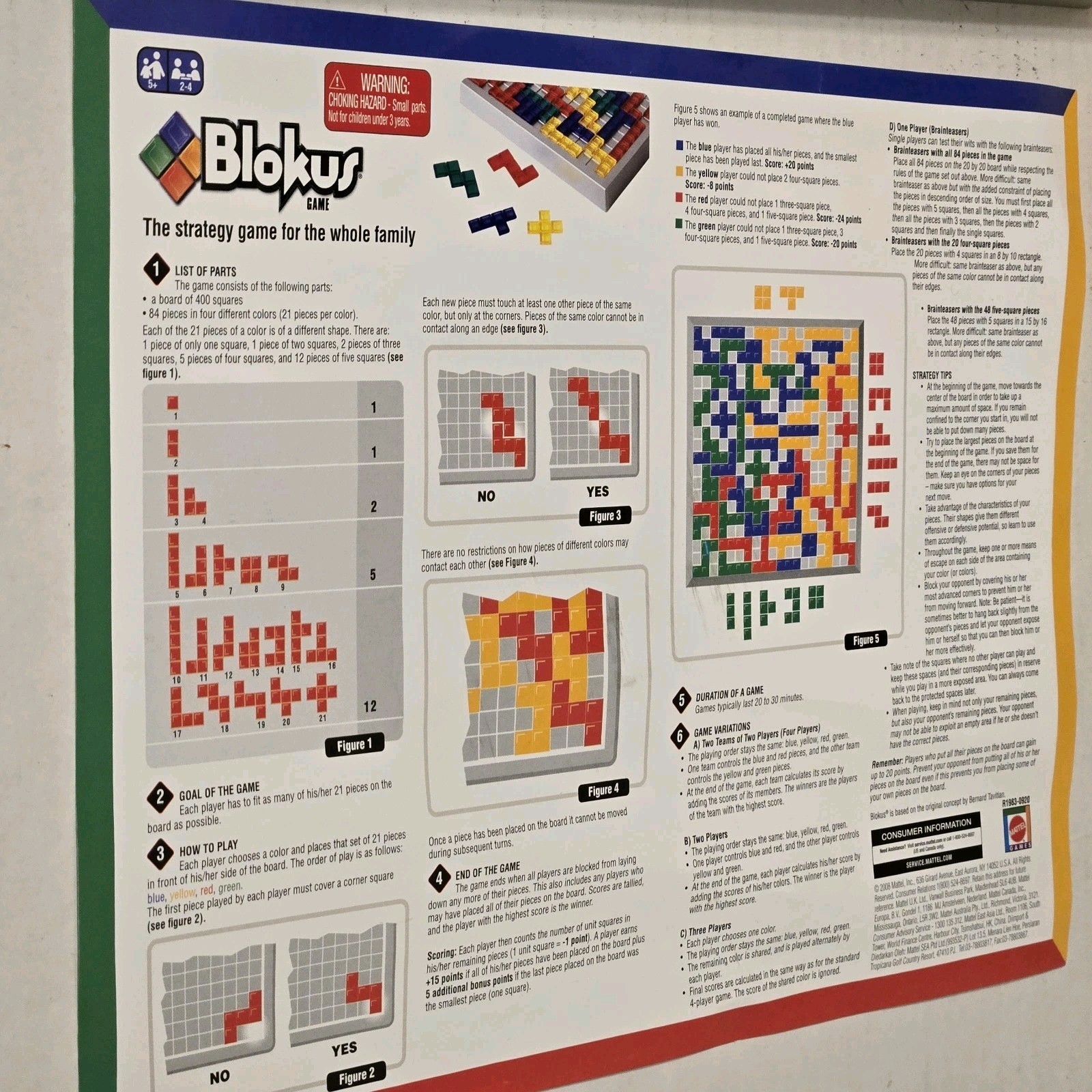 Blokus Strategy Game Educational Insights Large Version **COMPLETE**