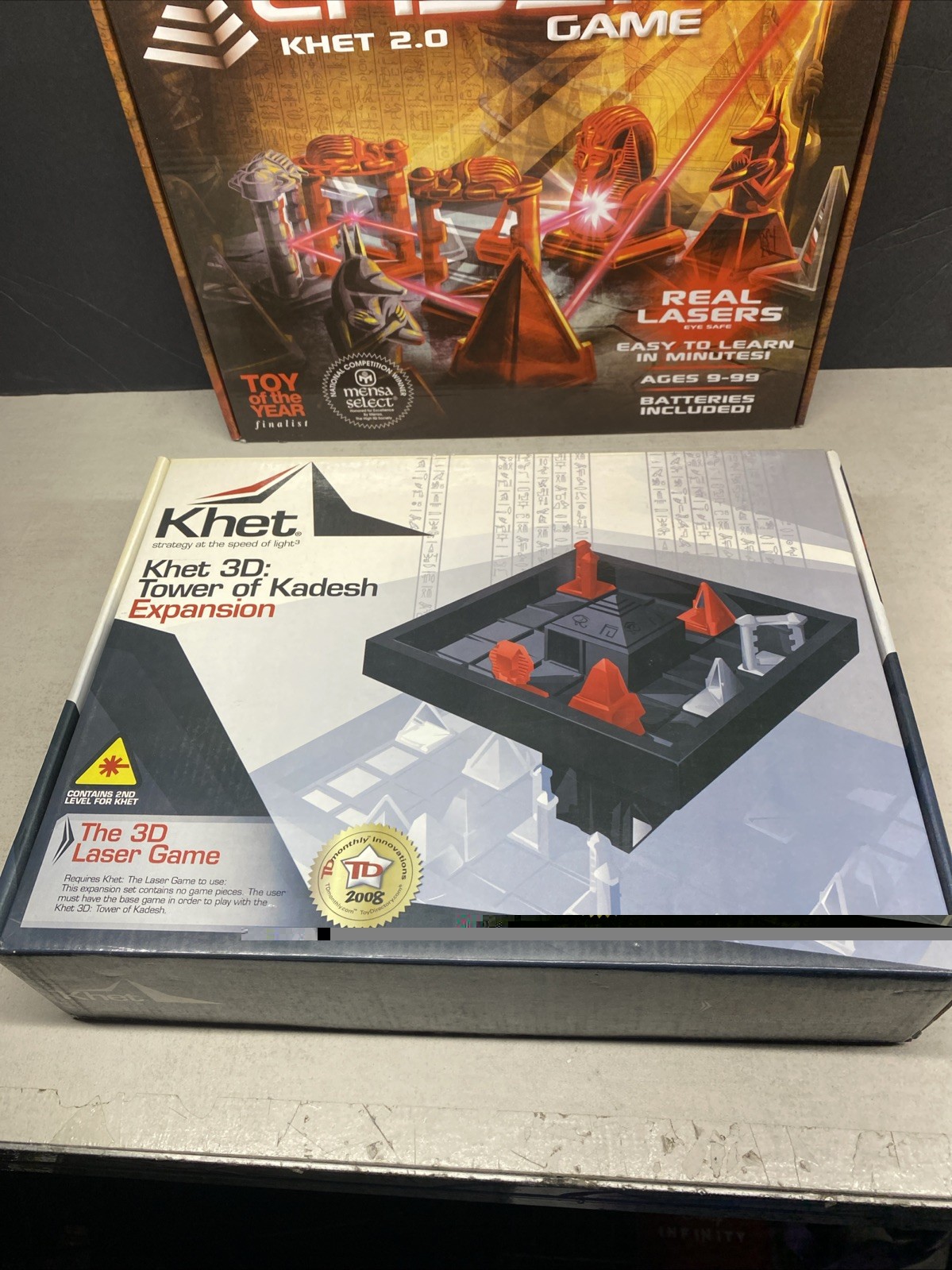 LASER KHET 2.0 Strategy Board Game w/ 3D Tower of Kadesh Expansion