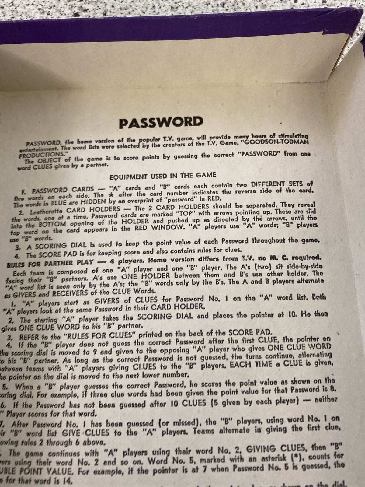 Password Game 21st Edition Vintage 1978 Complete
