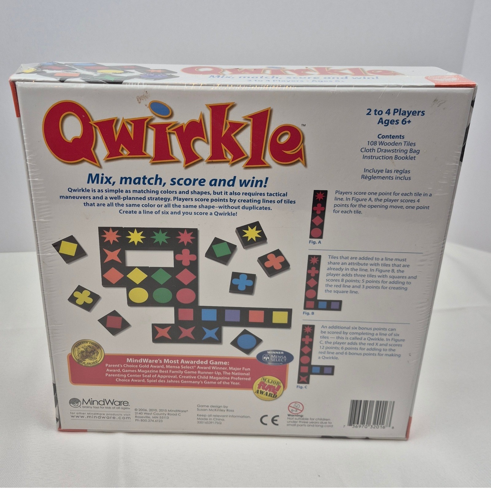 Qwirkle Board Game MindWare NEW Sealed Family Strategy Shapes Colors Puzzle 6+
