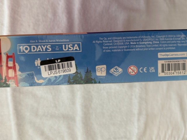 10 Days in the USA – Board Game Sealed – Brand New