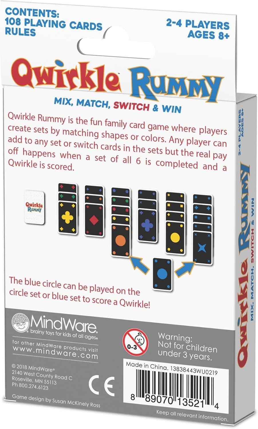 Qwirkle Rummy: Classic Card Game for Skill-Building Fun with 108 Colorful Cards!