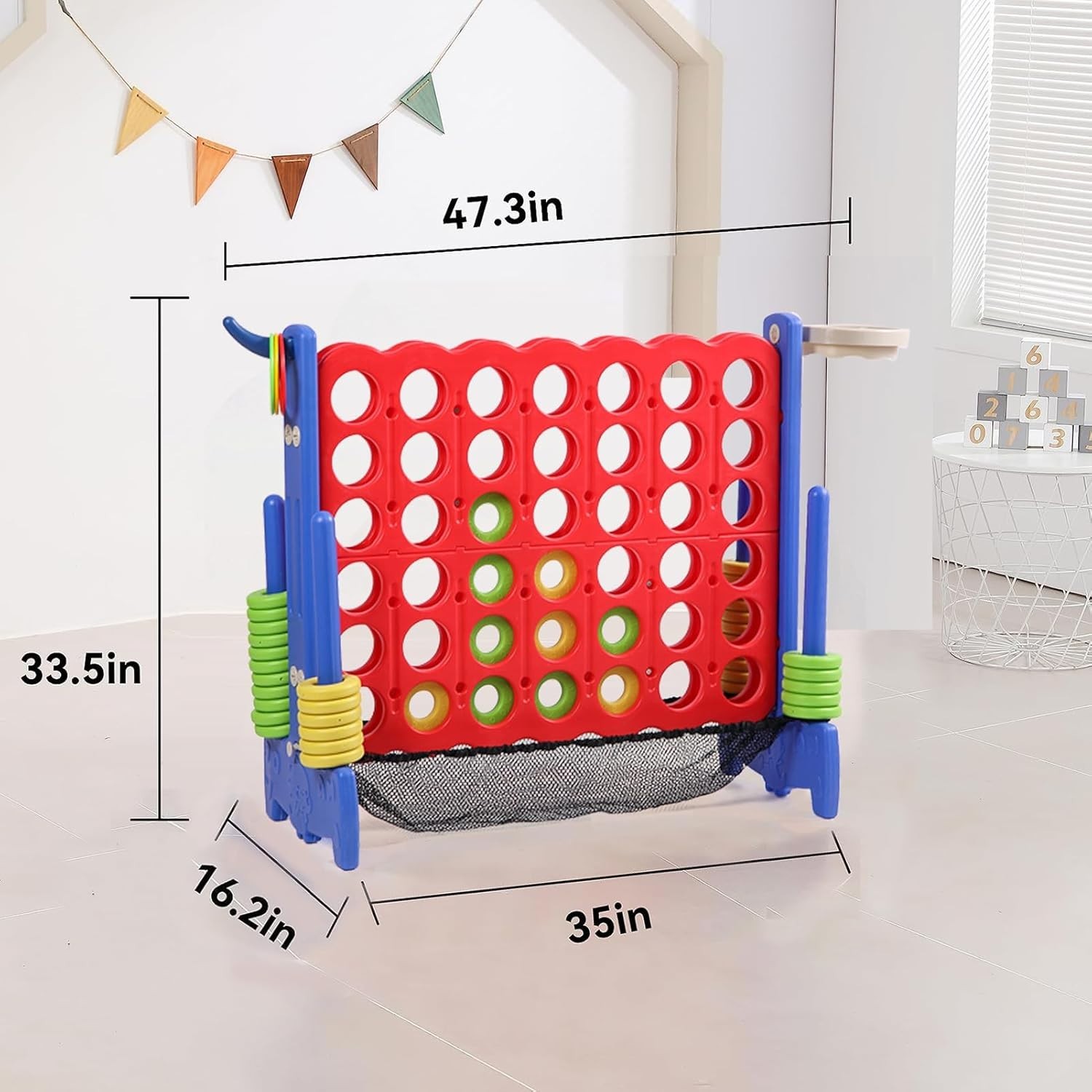 Giant 4-to-Score Game Set with Carrying Bag Blue Red Indoor Outdoor Large