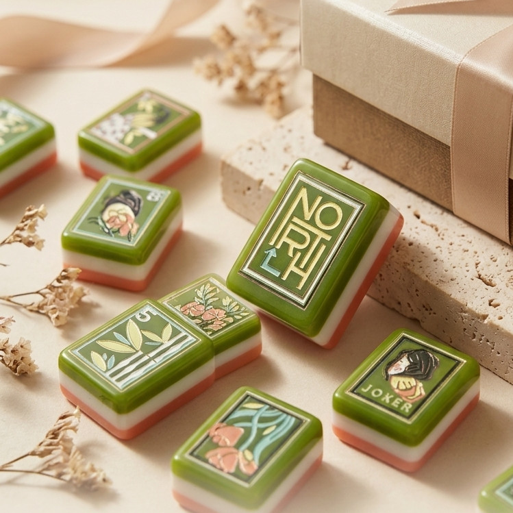 American Mahjong Set 160 Green Floral Acrylic Mahjong Tiles, US Stock