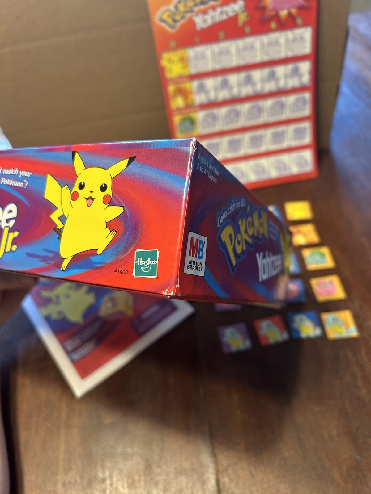 Pokemon Yahtzee Jr. – Milton Bradley Hasbro – COMPLETE Game – Vtg 1999 Nintendo
