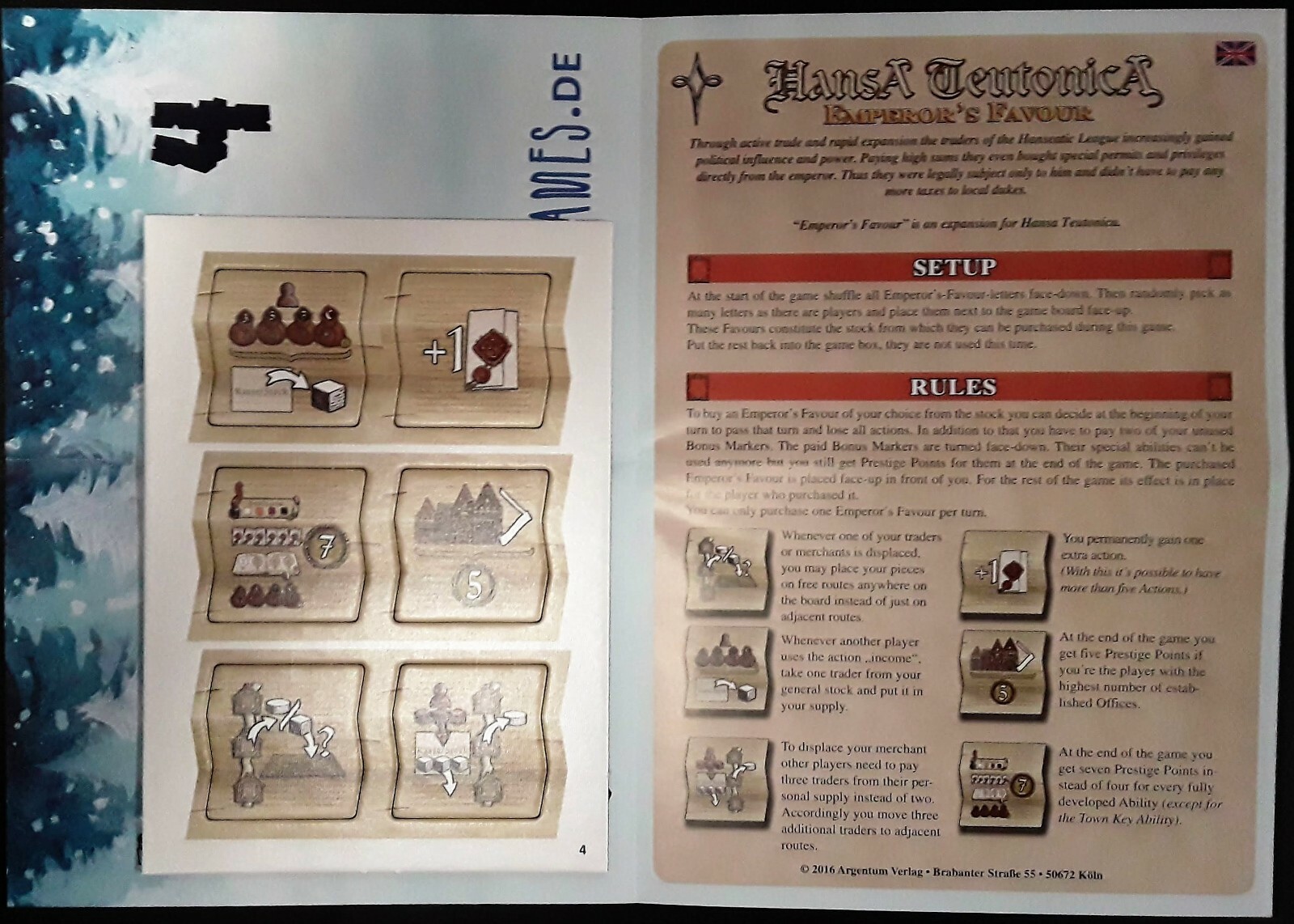 2016 ADVENT Calendar Promo 4: HANSA TEUTONICA EMPEROR’S FAVOUR Brettspiel Game