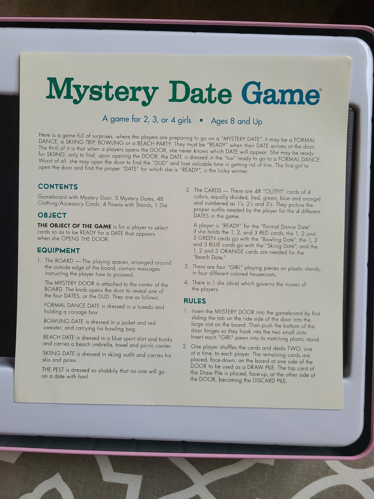 1995 Mystery Date Game Nostalgia Edition – Brand New