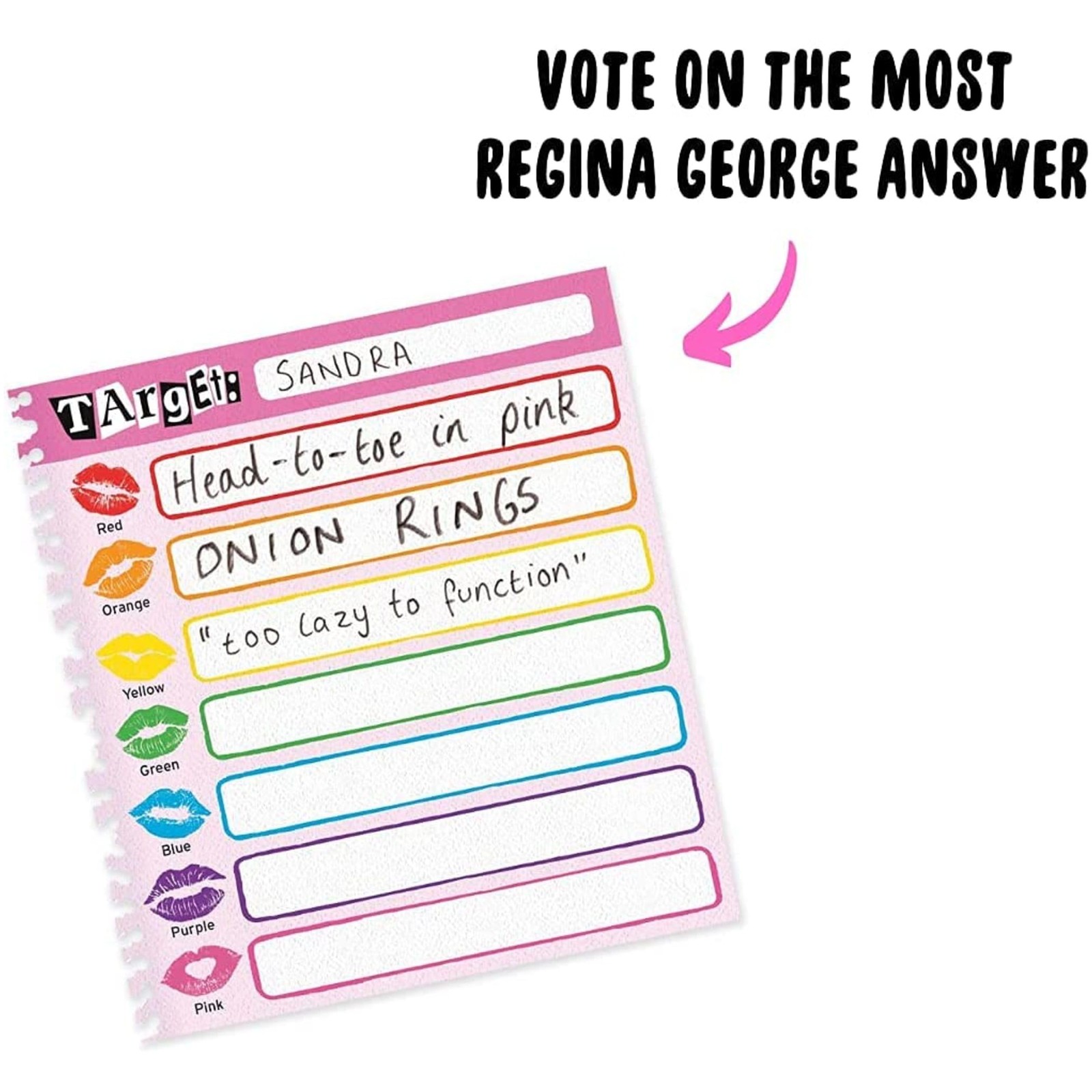 Mean Girls Burn Book Party Card Game Family Board One Size, Multicolor