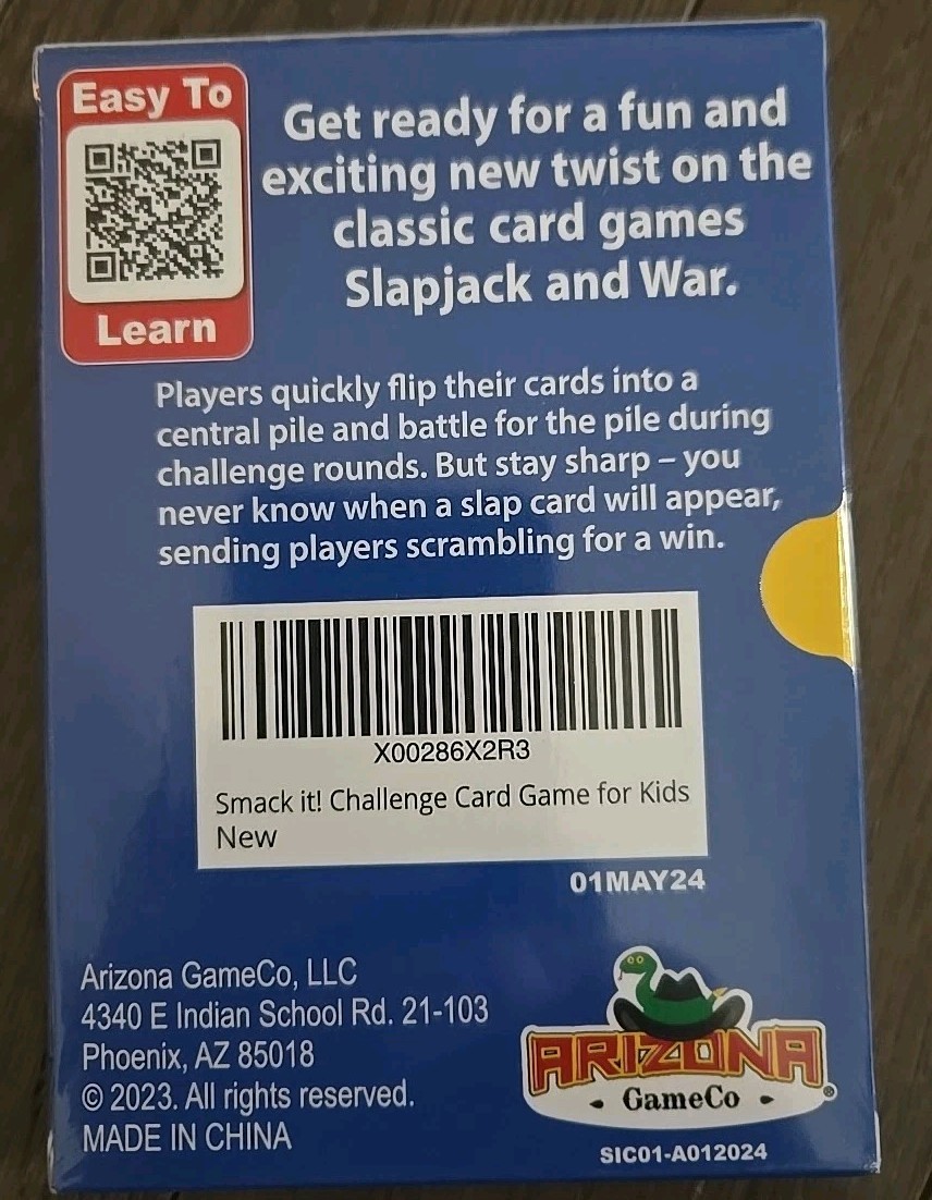 Multi-player Card Game,Smack It Challenge Card Game Arizona Game Co NEW SEALED