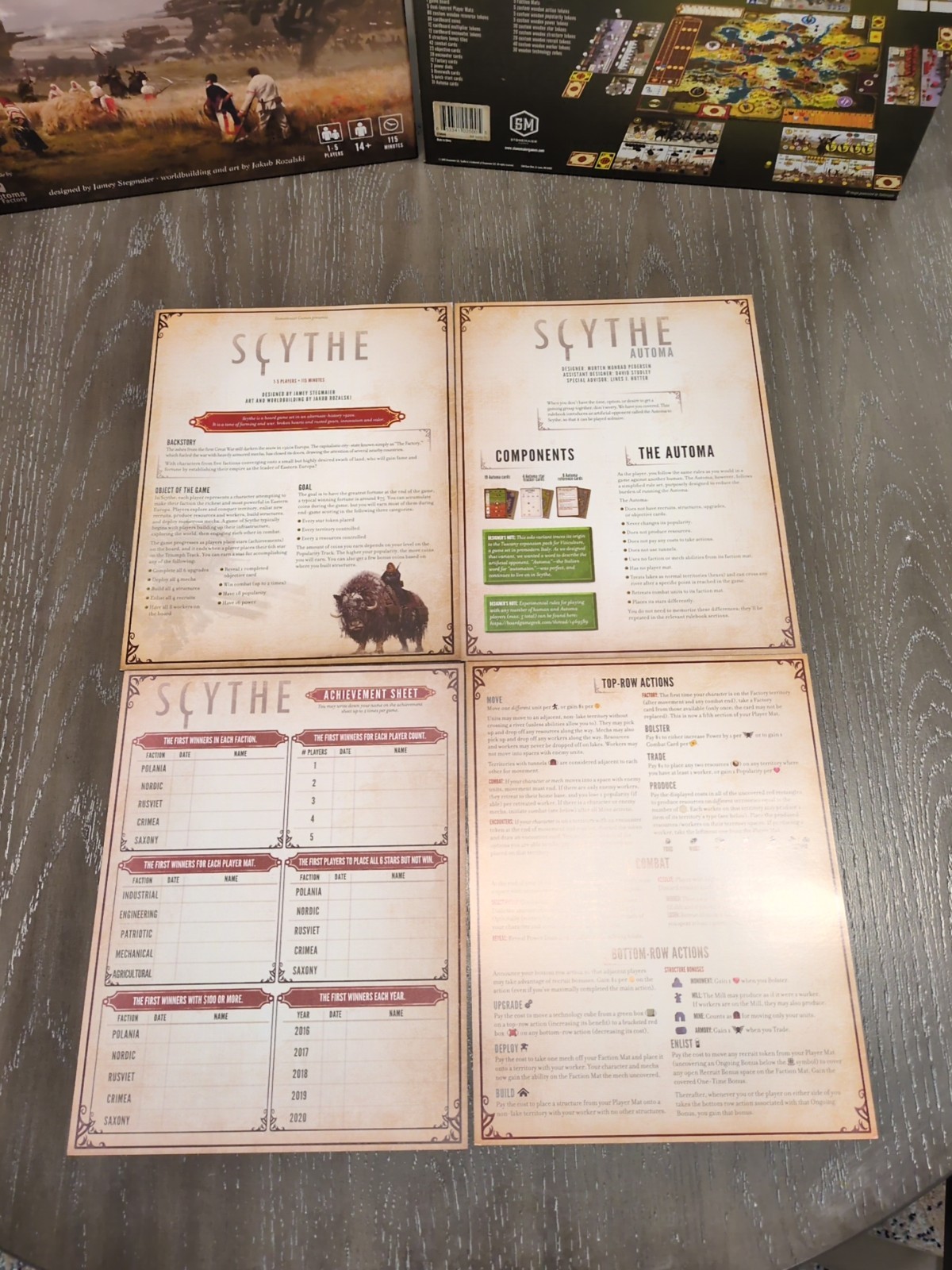 Scythe Collector’s Edition Board Game – Stonemaier Games – 100% Complete