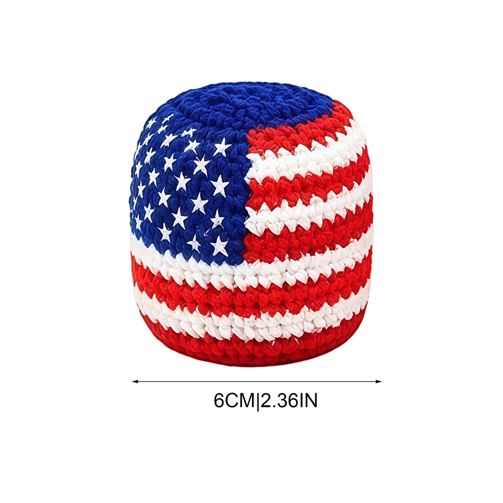 Harliver Patriotic Hand-Made Knitted Footbags, US Flag Shaped Crochet Hacky Sack