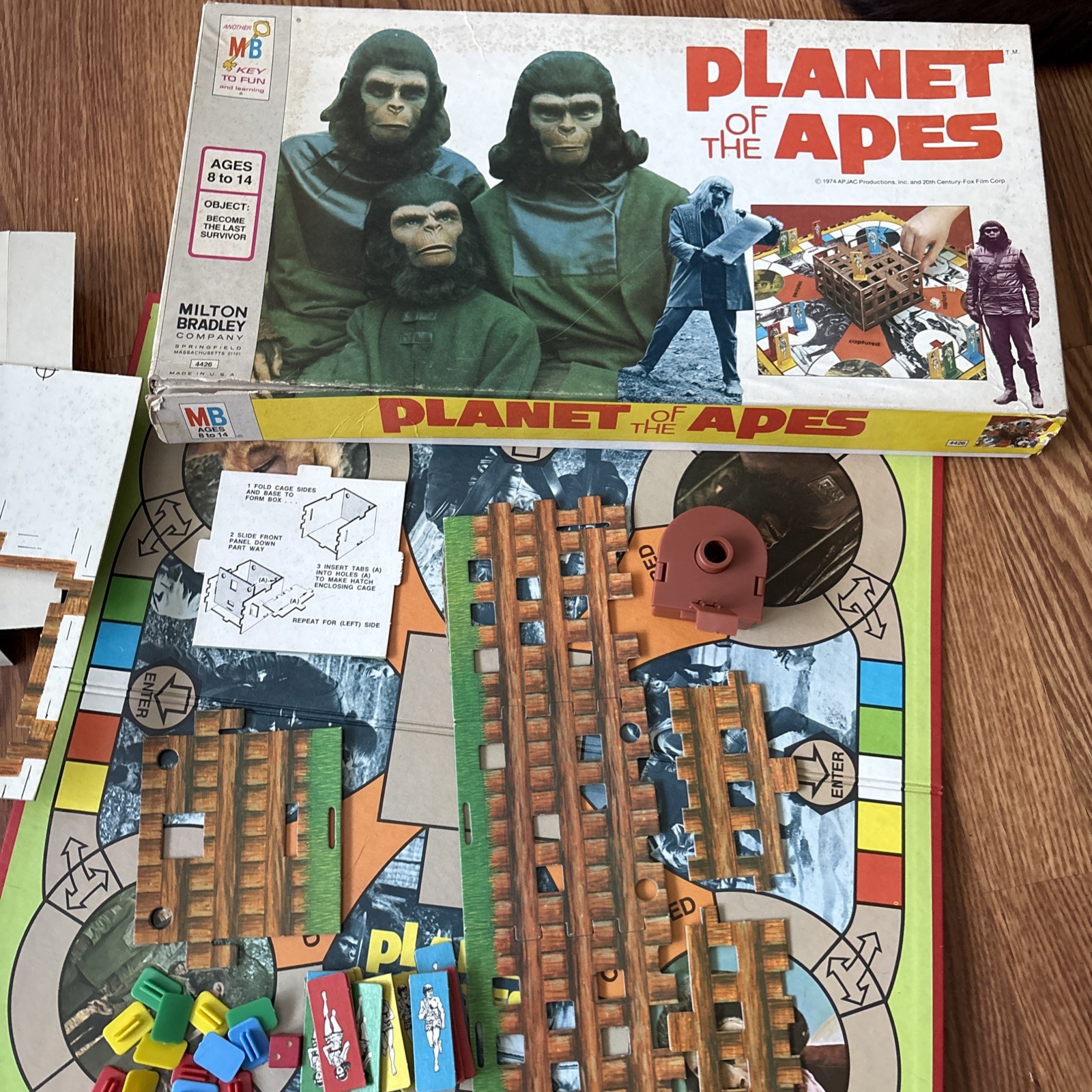 1974 Planet Of The Apes Movie Board Game Complete In Box Vintage Milton Bradley