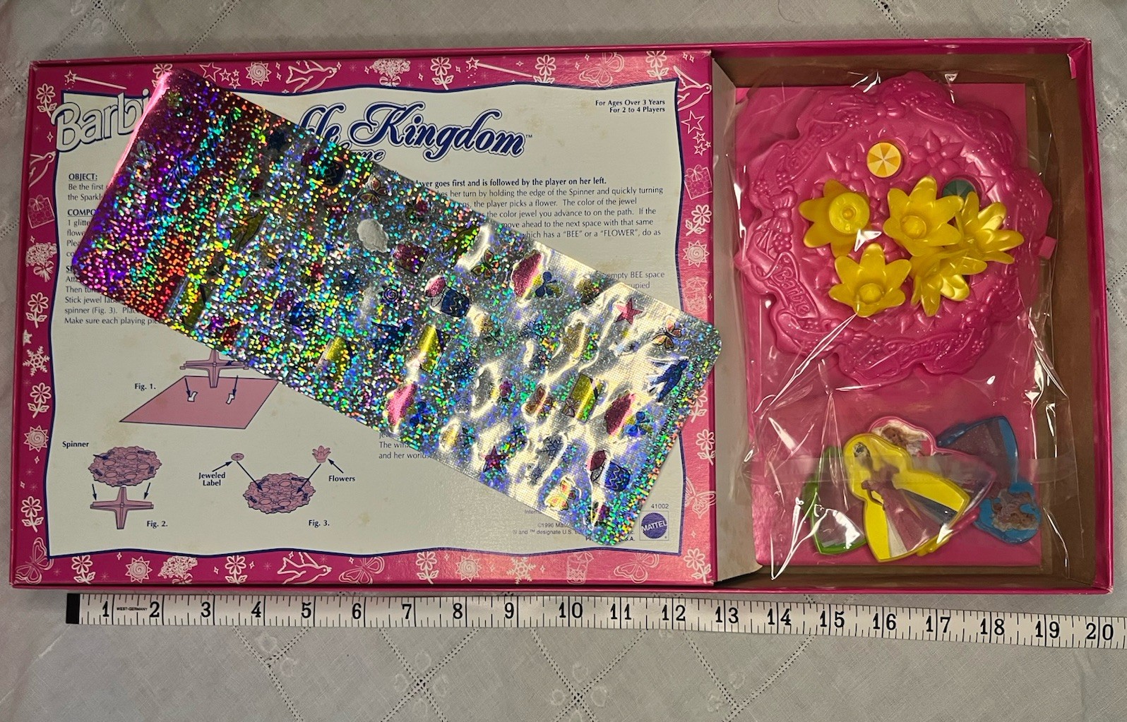 VINTAGE 1996 Mattel Barbie Sparkle Kingdom Board Game PRINTED IN USA