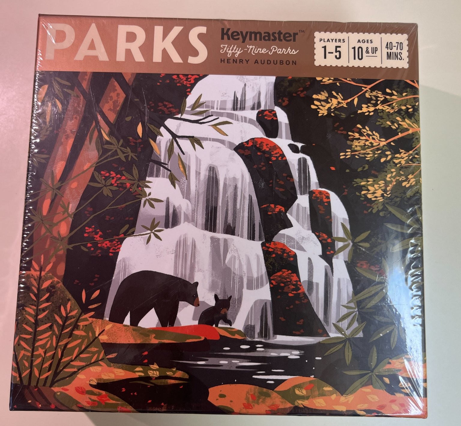 Keymaster Games Parks 59 National Parks Artwork Henry Audobon Hiking Board Game