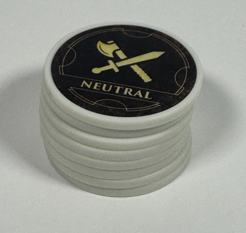 Hoplomachus Victorum Board Game Neutral Unit Chips Set of 8 COMPLETE Chip Theory