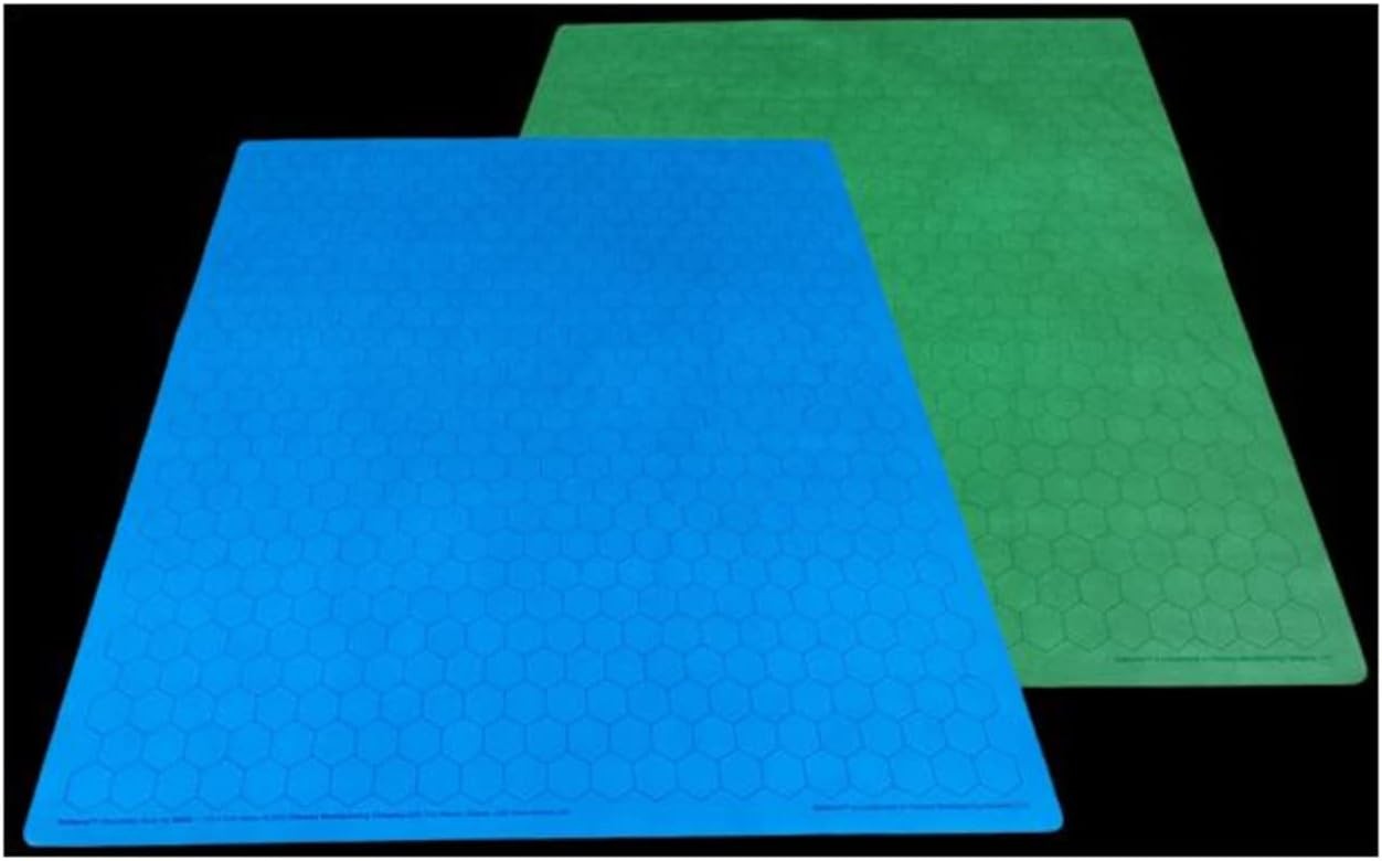 Chessex Play Mat – Mat: 1” Hex 2 Sided Blue/Green Battle mat Two Colour Playmat