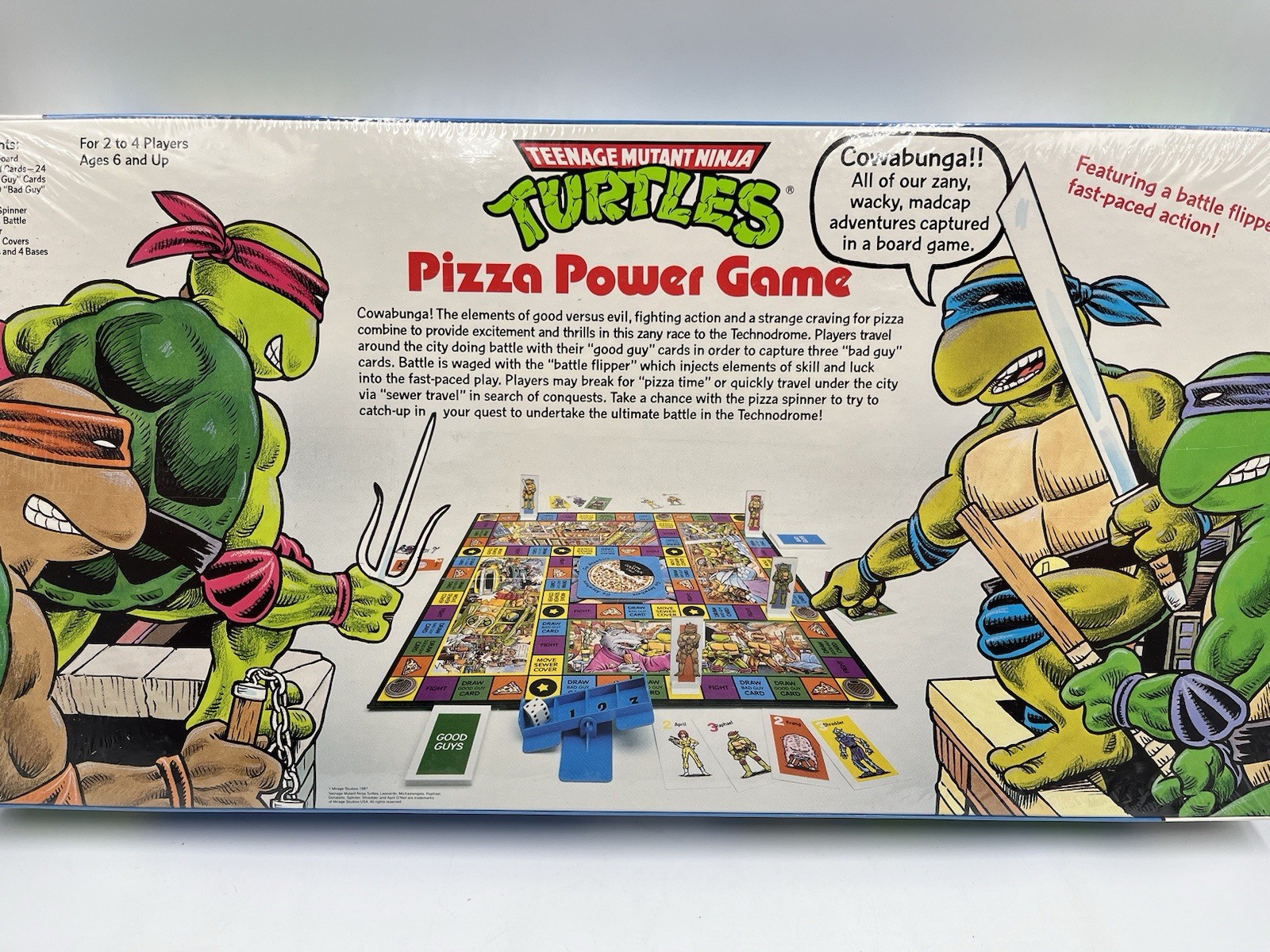 1987 TMNT Teenage Mutant Ninja Turtles Pizza Power Board – SEALED MINT Condition