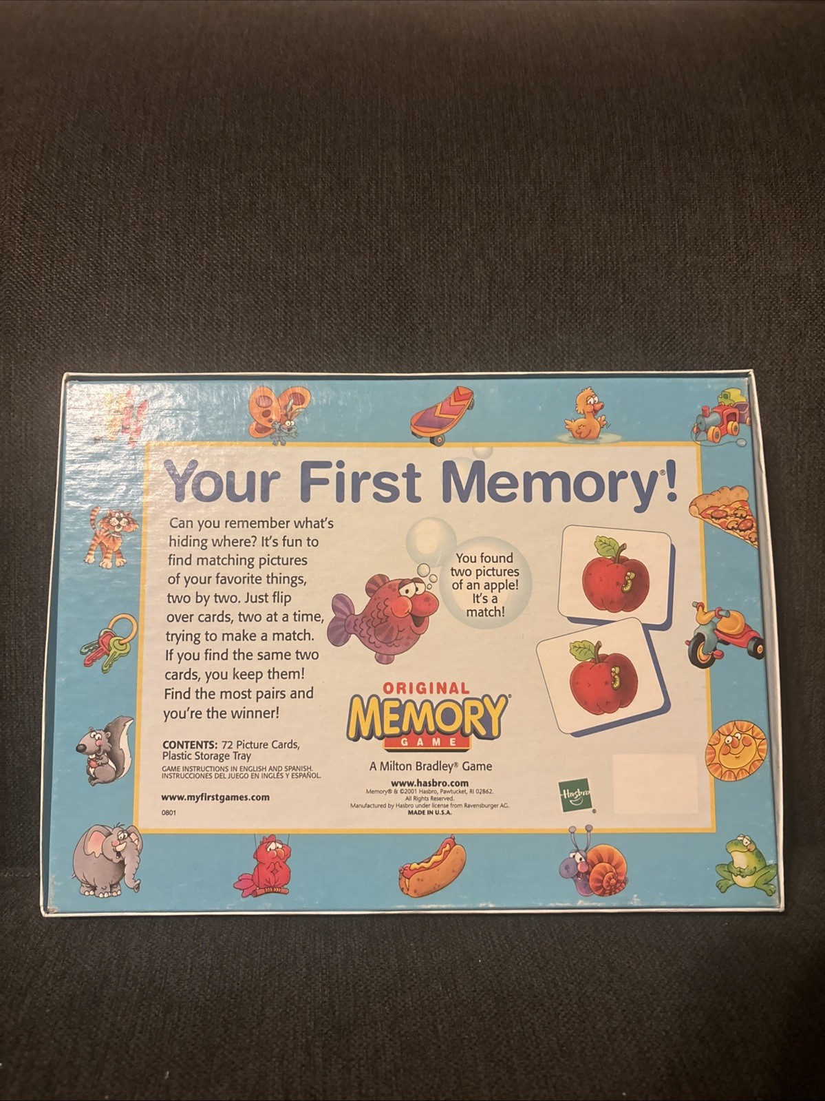 MILTON BRADLEY 2001 ORIGINAL MEMORY GAME CHILDRENS AGES 3-6 YEARS Complete EUC