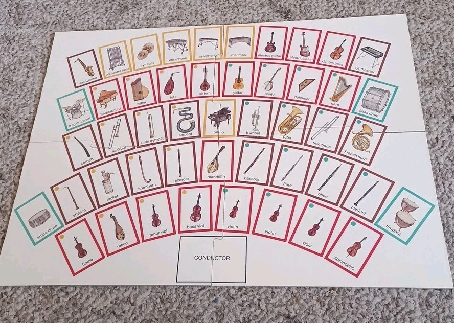 Music Maestro II Board Game of Musical Instruments Past Present 1988 Aristoplay