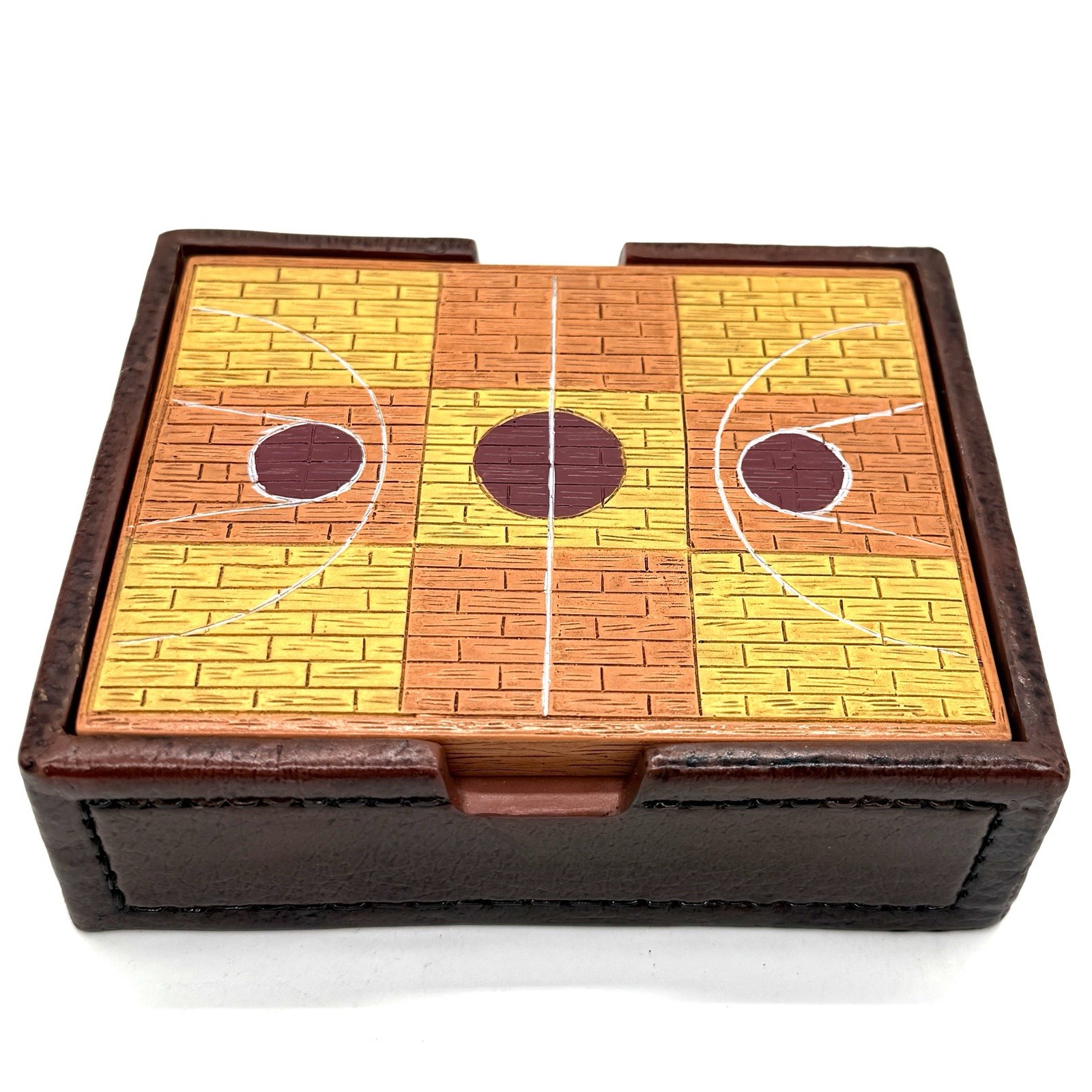 Vintage Basketball Bar Game Set | Faux Leather Case | 1970s Taiwan | 2 Chip Ball