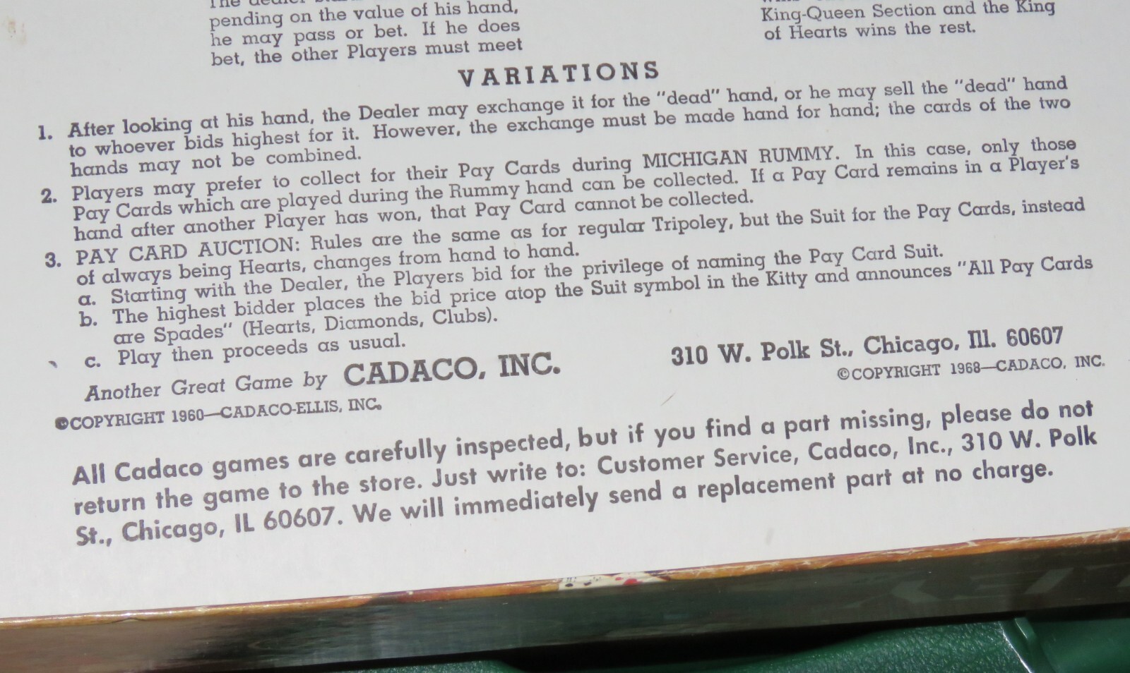 Vintage 1976 Cadaco Turntable TRIPOLEY Elite Edition Game No.255 – New Card Deck