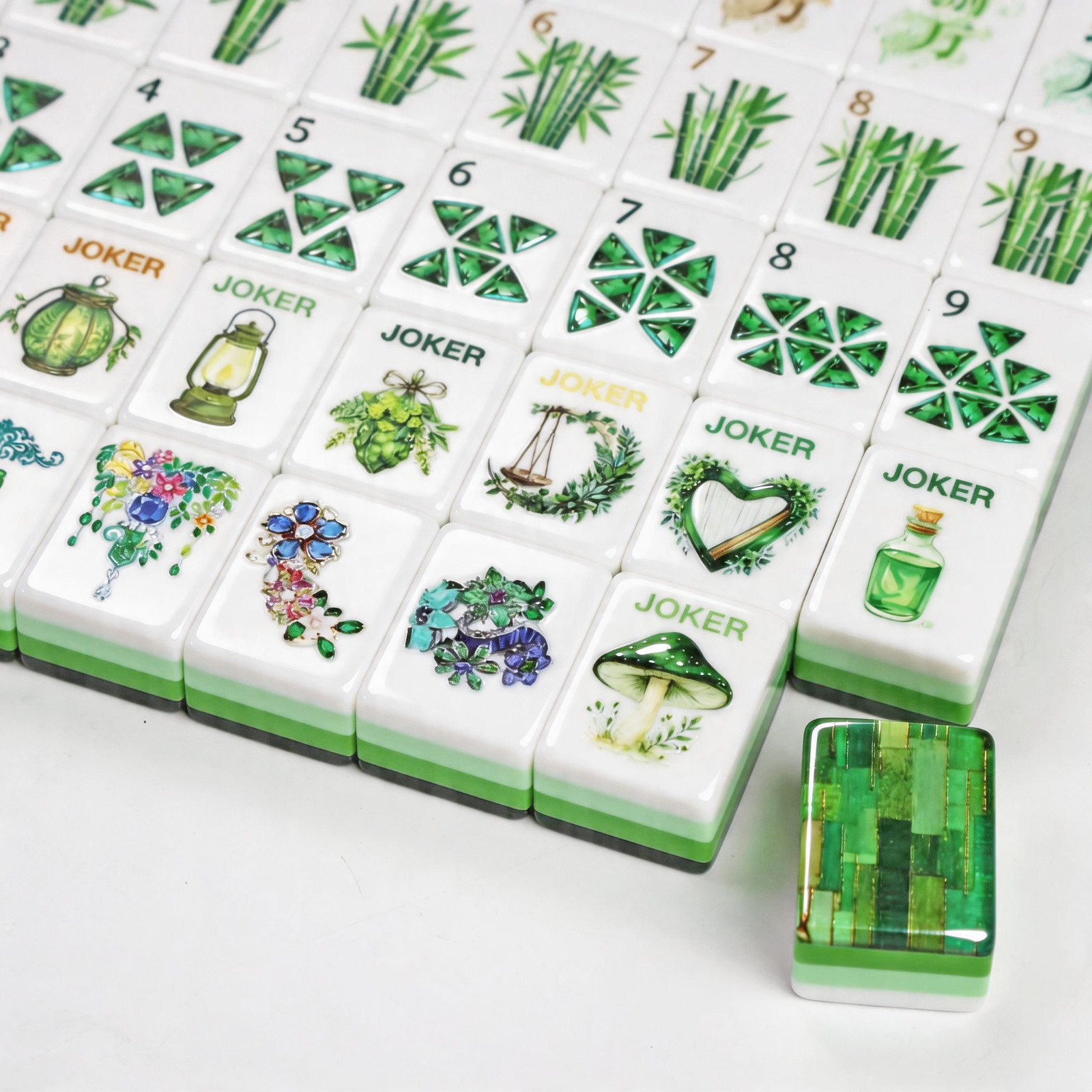 Emerald Green Custom-engraved 4-layer American Mahjong Set Wizard of Oz Acrylic
