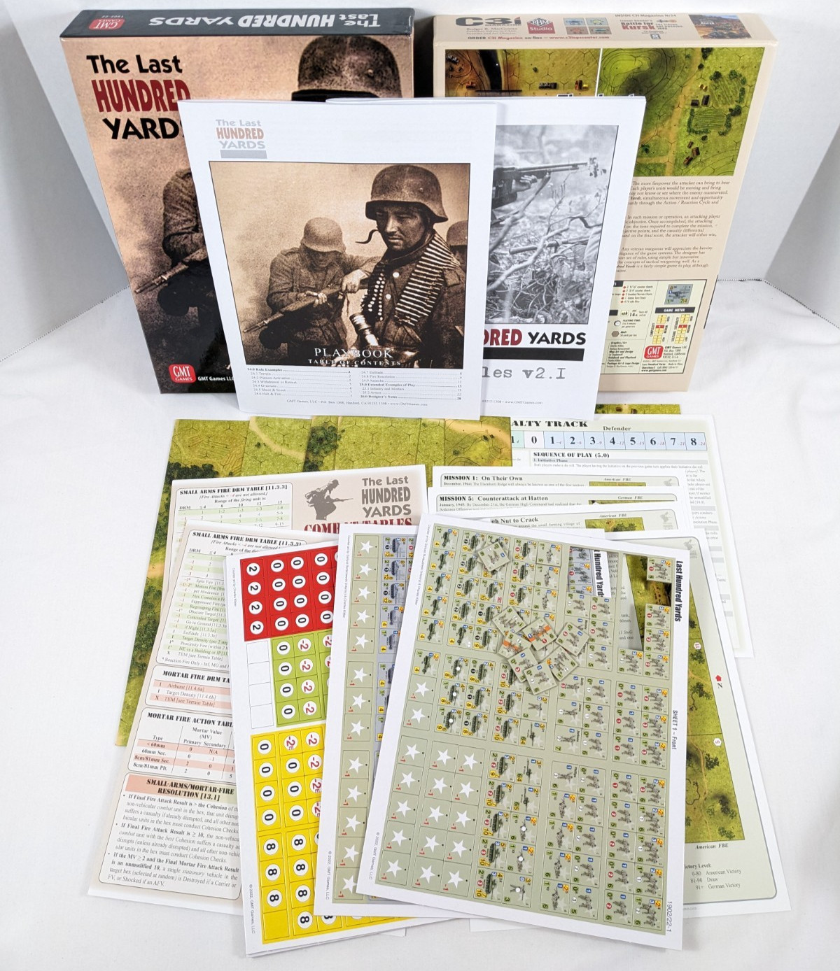 THE LAST HUNDRED YARDS War Board Game UNPUNCHED Open Box GMT 2019