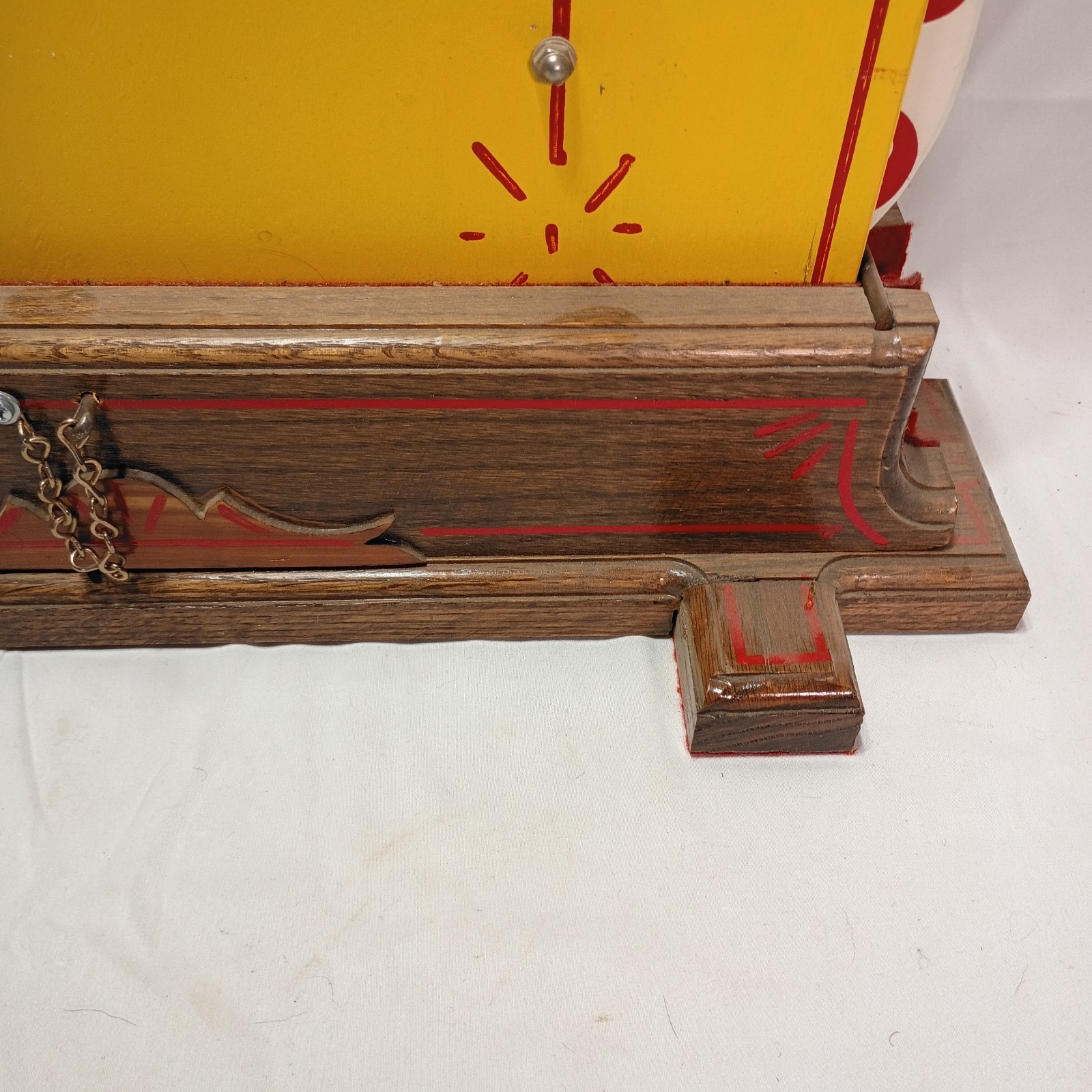 Folk Art Wooden Scoreboard Hand-Painted Carnival Game Counter Vintage Game Room