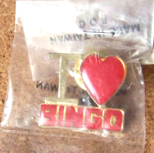I Heart ( Love ) Bingo post & butterfly clip back